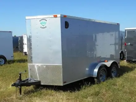 6x12 V Nose Tandem Axle Diamond Cargo Trailer